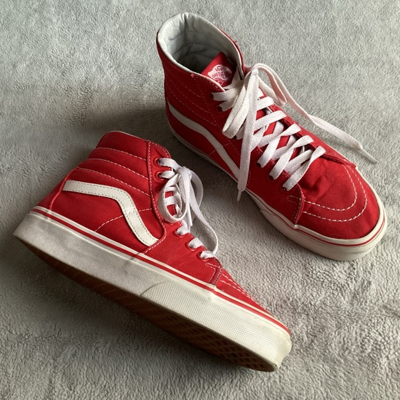 Vans Shoes - Vans SK8 High Skate Shoe Hi-Top Lace-Up Sneaker Racing Red Sz 6.5